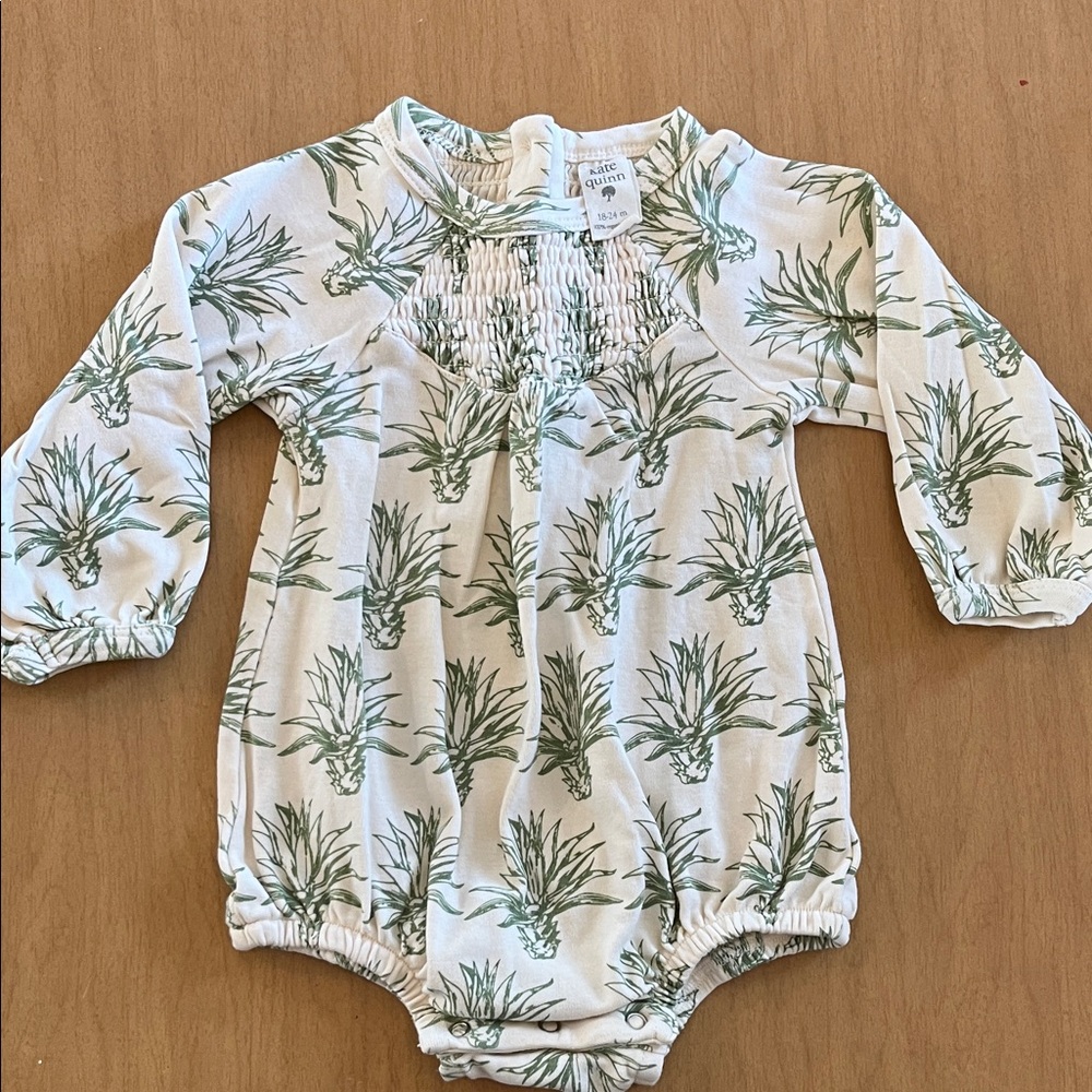 kate quinn Cream and Green Pineapple Print One-Piece